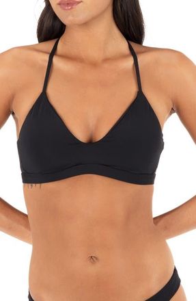 Hurley Racerback Bikini Top in Black at Nordstrom, Size X-Large