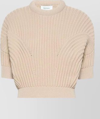 Sportmax ribbed cropped short sleeve sweater