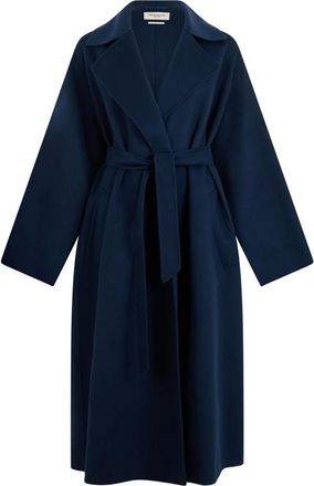 Max Mara Jassen, Dames, Blauw, 4Xs, Wol, Operoso Long Coat