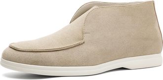 Generic Mens Suede Chelsea Boots Comfort Round Toe Slip on Anti-Slip Formal Business Ankle Boots,Beige,10.5 UK