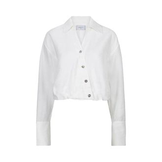 Dante6 Drapey Billy Shirt met Diagonale Knopen - Dames - Blouses & Shirts - Wit - Maat: 2XL