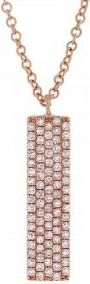 Allurez 0.25ct 14k Rose Gold Diamond Pave Pendant Necklace