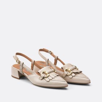 Mjus Leren slingbacks met puntneus