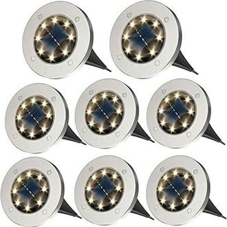 OEM Juego De 8 Luces Solares Para Exteriores (blanco C&aacute;lido) Con Clasificaci&oacute;n De Impermeabilidad Ip65 Para Jard&iacute;n, C&eacute;sped, Patio Y Terraza
