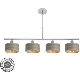 Fabrilamp Lampara Gilda 4xe14 Cromo/madera Gris Retgx76x14 Cm