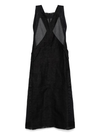 Issey Miyake sleeveless midi dress - women - Ramie/Cotton/Paper - 2 - Black