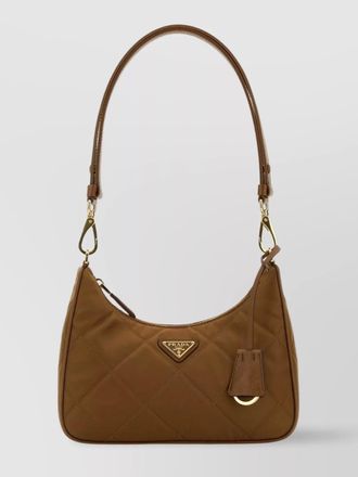 Prada quilted nylon shoulder bag with adjustable strap