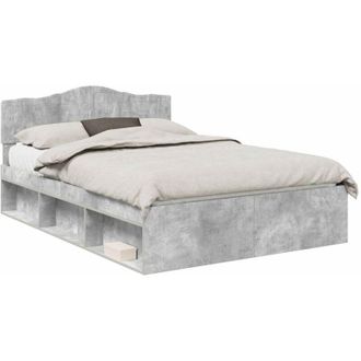 vidaXL Estructura De Cama Concreto 140 X 190 Cm Madera De Pino Macizo Vidaxl