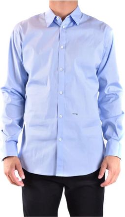 Dsquared2 Shirts - Heren - Casual Overhemden - Blauw - XL - Katoen - Overhemden