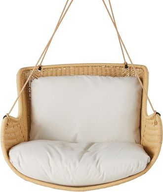 Maisons du monde Sill&oacute;n colgante de exterior de resina y coj&iacute;n blanco (base vendida por separado)