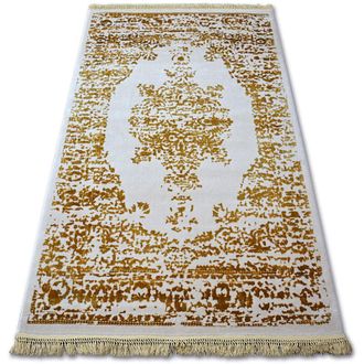 RugsX Rugsx - Alfombra Acr&iacute;lica Manyas 192aa Franjas Marfil/dorado Yellow 80x300 Cm
