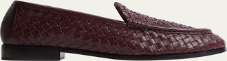 Bottega Veneta Mens Silenzio Intrecciato Napa Leather Loafers