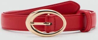 Mango Cintura fibbia ovale rosso - Donna - XL - MANGO
