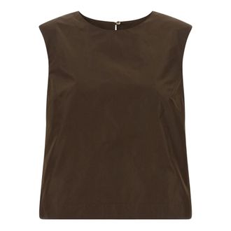 P.A.R.O.S.H. Sleeveless Tops, female, Brown, Size: L Pimpy26 Taffeta Top