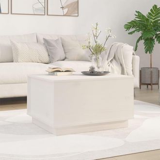 vidaXL Vidaxl - Mesa De Centro De Madera Maciza De Pino Blanco 60x50x35 Cm