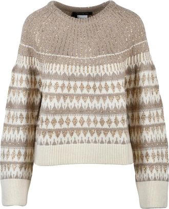 Pennyblack Rhinestone-Embellished Cropped Crewneck Sweater