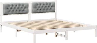 vidaXL Estructura De Cama Con Cabecera Gris Claro 160 X 200 Cm Vidaxl