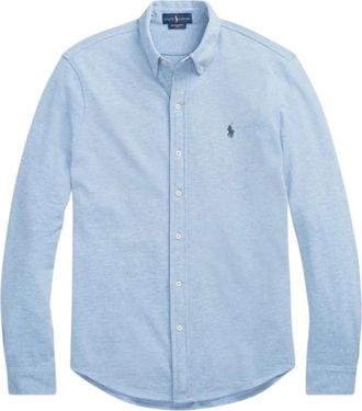 Ralph Lauren Featherweight Mesh Shirt - Lichtblauw - Heren - Casual Overhemden - Blauw - L - Katoen - Overhemden