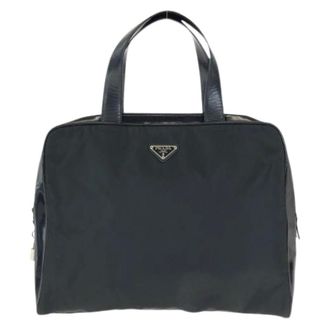 Prada Pre-owned Tote Bags, male, Black, Size: ONE SIZE Pre-owned Tessuto Nylon Briefcase