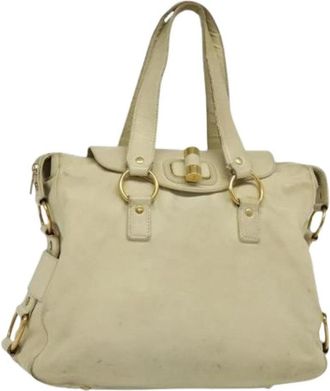 Saint Laurent Tweedehands leren handtassen - Dames - Vintage Handtas - Beige - ONE Size - Leer - Vintage