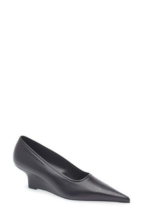 Toteme Pointed Toe Wedge Pump in Black at Nordstrom, Size 11Us