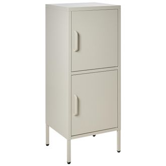 Beliani Armario De Metal Para Oficina De 2 Puertas Con 4 Estantes Almacenaje Beige Claro Huron