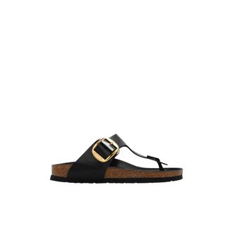 Birkenstock Big Buckle Slippers - Dames - Slippers - Zwart - 36 EU - Leer - Schoenen
