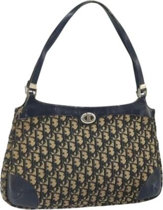 Dior Pre-owned Shoulder Bags, female, Blue, Size: ONE SIZE Pre-owned Trotter Canvas Shoulder Bag