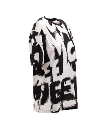 Alexander McQueen Abstract Print Cotton T-Shirt - Black