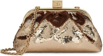 Dolce & Gabbana Maria sequin-embellished clutch - women - Silk/Polyester/Polyethylene/Rayon - One Size - Gold
