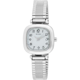 BCBGeneration Mini Stretch Quartz Bracelet Watch, 27mm in Silver at Nordstrom Rack