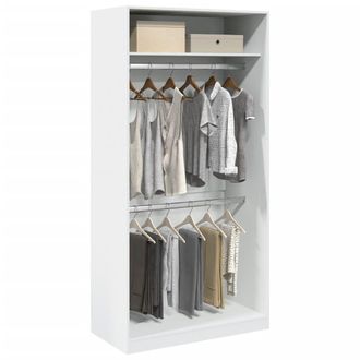 Berkfield Home Wardrobe White 100x50x200 cm Engineered Wood | Size: 100 x 50 x 200 cm