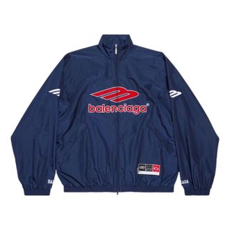 Balenciaga 3B Football Tracksuit Jacket Dark Navy Red 857734TPQ386641