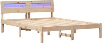 vidaXL Vidaxl - Estructura De Cama Marr&oacute;n 140 X 190 Cm Madera Maciza De Pino