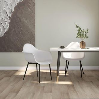 vidaXL Sillas De Comedor 2 Unidades Blancas Pp Vidaxl
