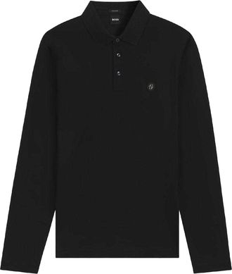 HUGO BOSS Hugo Heren C-Paley 01 Poloshirt met lange mouwen (Zwart)