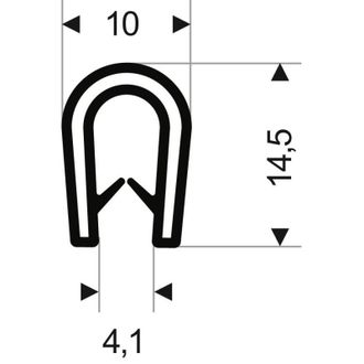 Fortis Fortis - Protecci&oacute;n De Borde Flexible Redondo. Gris Blanco. 10x14.5 Mm. Zona De Apriete 1.0-4.5 Mm. 10m (por 10)