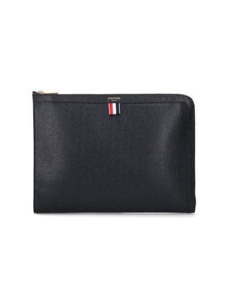 Thom Browne Logo Clutch - Black