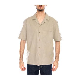 Elvine Nilio Shirt - Heren - Korte mouwen Overhemden - Groen - S - Katoen - Overhemden