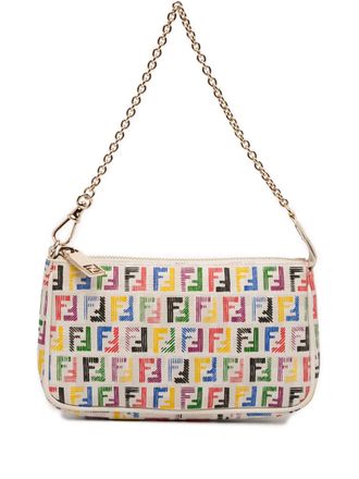 Fendi 2010-2025 Multicolor Zucchino Spalmati Chain Pochette shoulder bag - Brown