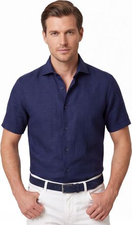 Eterna Overhemd Eterna Modern fit donkerblauw korte mouw