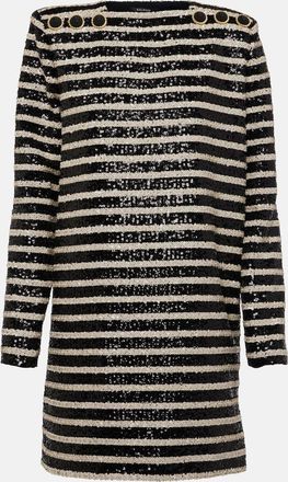 Balmain Sequined striped minidress
