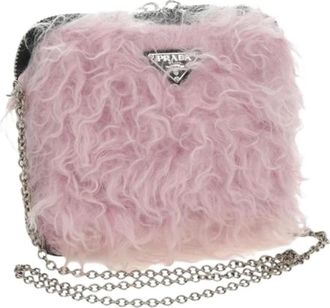 Prada Pre-owned Vintage Fur Shoulder Bag - Dames - Vintage Schoudertas - Roze - ONE Size - Vintage