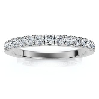 Pompeii3 1/3ct Pave Diamond Wedding Ring 14K White Gold Size Selectable