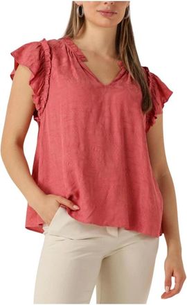 Mos Mosh MOS Mosh, Overhemden, Dames, Roze, M, Linnen, Roze Tea Top voor Zonnige Dagen