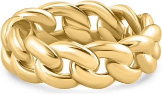 Pompeii3 Mens Solid Heavy 8mm 14k Gold Cuban Link Ring