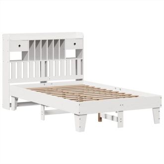 vidaXL Vidaxl - Estructura De Cama Sin Colch&oacute;n Madera De Pino Blanco 135x190 Cm