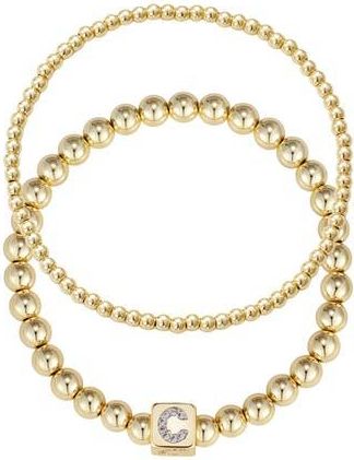 Adornia Set of 2 Gold Plated Stretch Bracelets in Gold-C at Nordstrom Rack