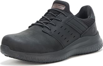 Skechers Delson Mens 3.0 Sr Bungee Slip On Food Service Shoe, black, 12 Wide