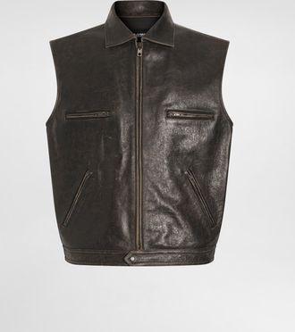 Dolce & Gabbana Leather Jacket - Man Coats And Jackets Black 44